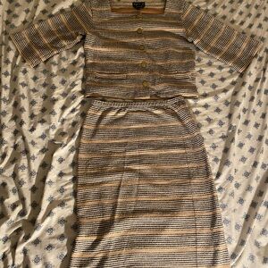 Agnes Paris Two Peice Set Button Top And Skirt Cotton Polyester Blend Size Small